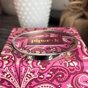 Piper Ik Silver Bracelet with Crystal Accents